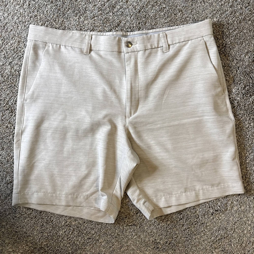 Callaway Men's Flat Front Stretch Golf Shorts Athletic Beige 8" Inseam Size 38